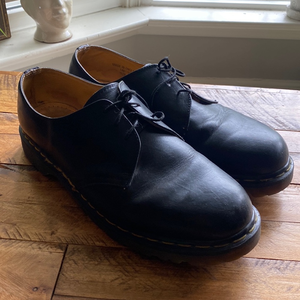 DR. MARTENS 1461 SMOOTH LEATHER OXFORD SHOES BLACK LACE UP 12